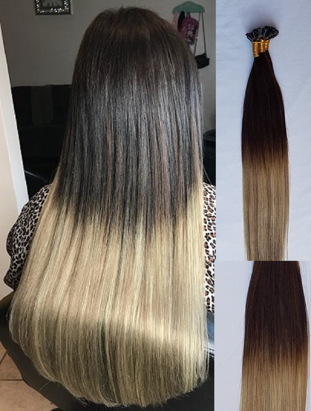 18″ 100grs,100s,U Tip (Nail Tip) Fusion Remy Human Hair Extensions #T2-18/613