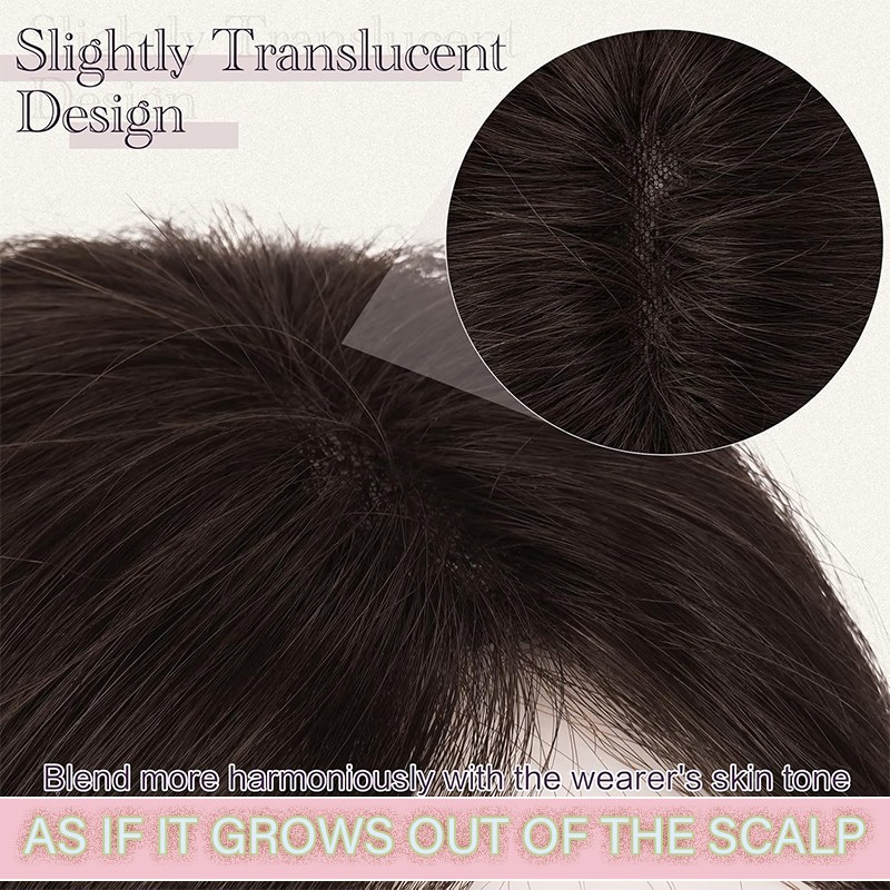 100% Remy Human Hair Women’s Topper Clip In Hairpiece Lace Base Hand tied Toupee