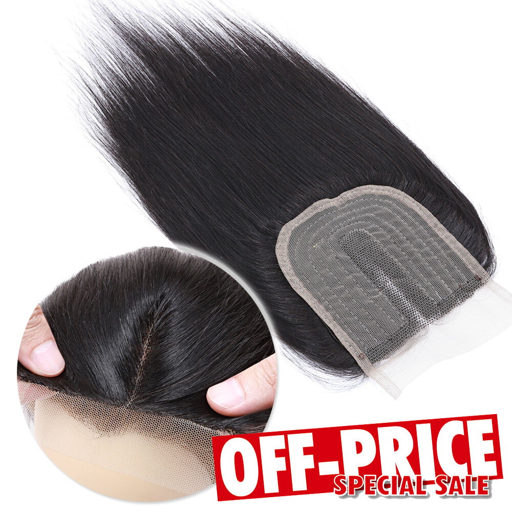 4*4 Middle Part TOP Lace Closure Malaysian 100% Virgin Human Hair Extensions USA