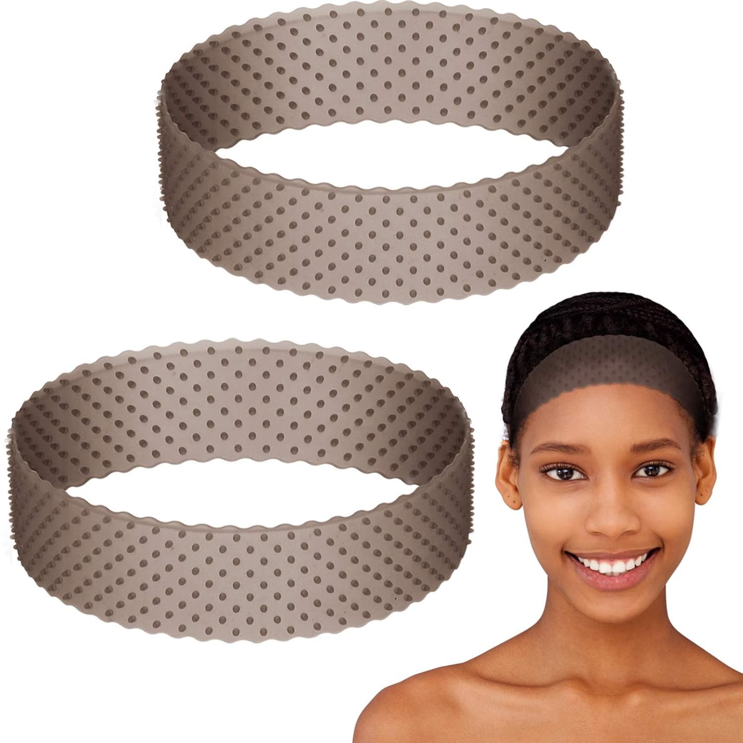 2 Pcs Silicone Wig Grip Band Snatch Proof No Slip Silicone Headband Bulk Elas…