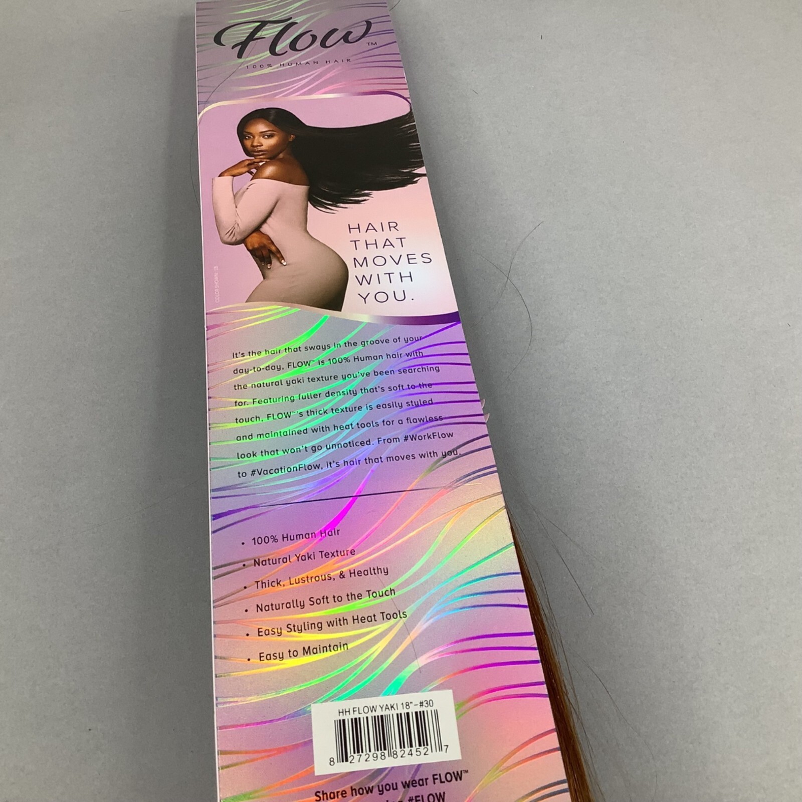 18″ Flow #30 Honey Brown Yaki Straight 100% Human Hair Extensions