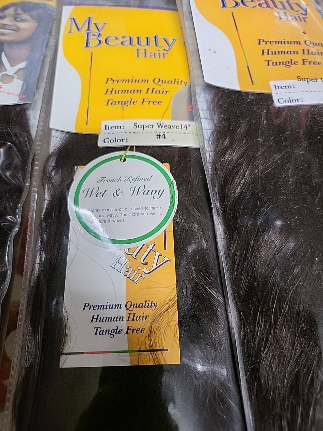 Super Weave Human Hair WET AND WAVY 14 Inches 4pks Colour 4