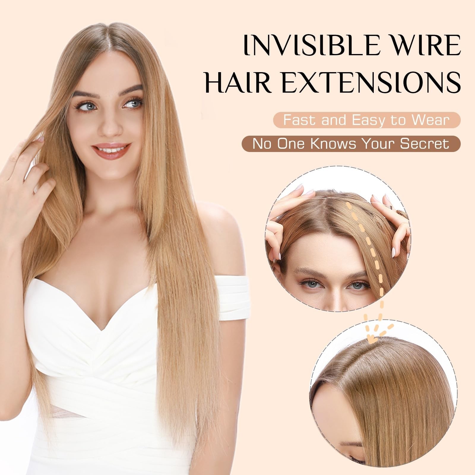 Rich Choices Halo Hair Extensions Real Human Hair Remy Hairs Halo Extension For