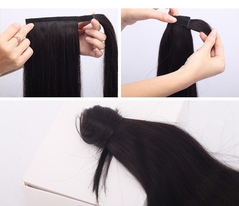 Remy Human Hair Ponytail Hair Hairpiece Extensions Long Straight 60gr 70gr 80g