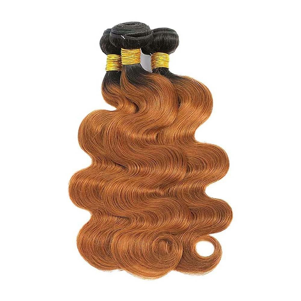 Niciitysi 24 26 28 Inch Light Brown Bundles Human Hair Color 1B30 Body Wave