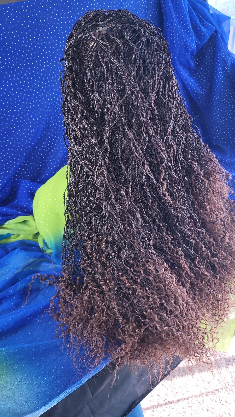Braided Wig Micro Boho Braids 2/30 Ombre Handmade Full Lace Glueless 26″ Long