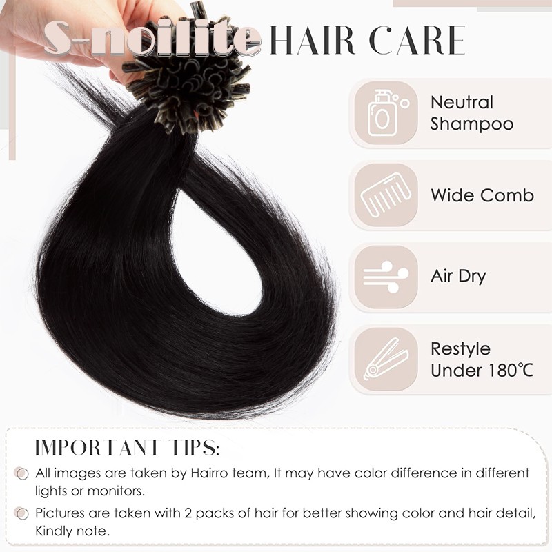 Nail Tip U Tip Fusion Pre-Bonded 100% Real Human Hair Extensions Keratin Thick