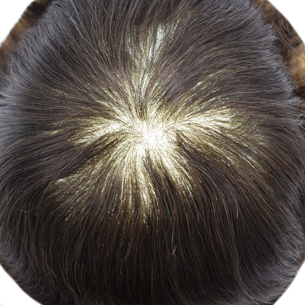 Super Thin Skin Toupee for Men Human Hair Piece for Men V-Looped PU Mens Toupee