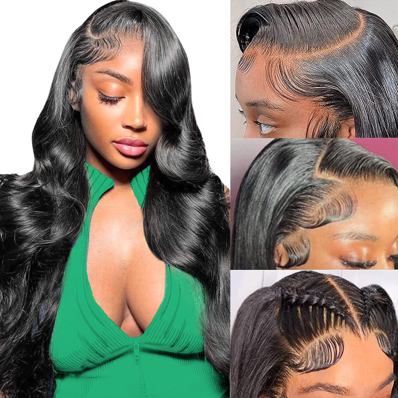 13×6 Lace Front Wigs Human Hair Pre Plucked 180 Density 26 Inch HD Body Wave …