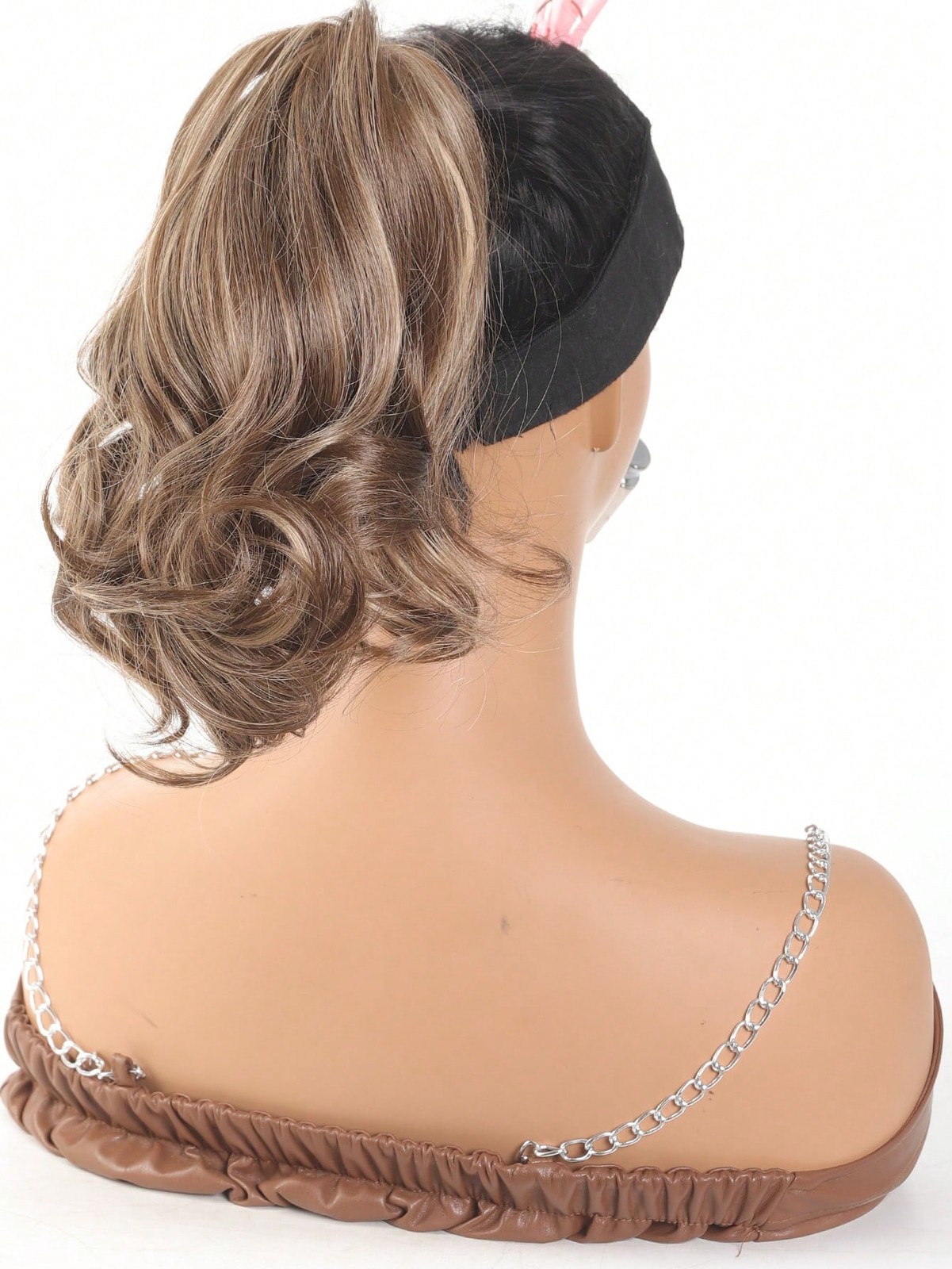Piano Color 10 Inch Curly Synthetic Ponytail Extension With Claw Clip