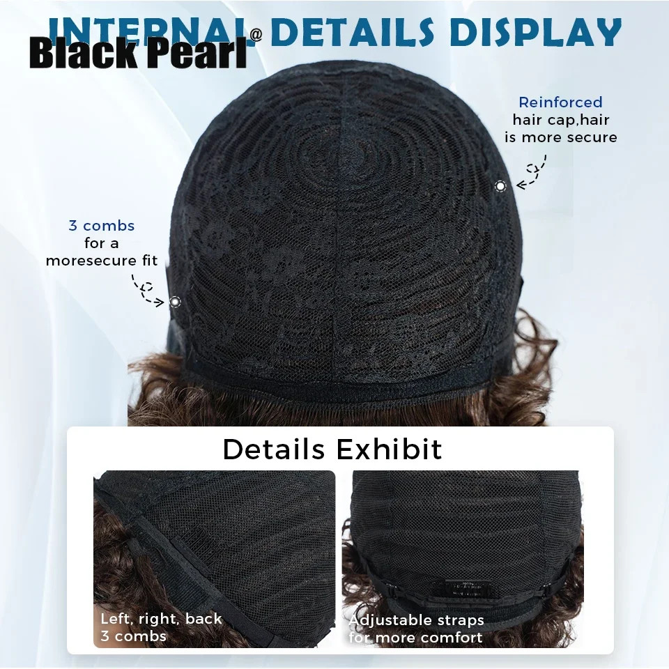Brazilian Afro Puff Pixie Bob Wig 99J Natural Brown Human Hair For Women