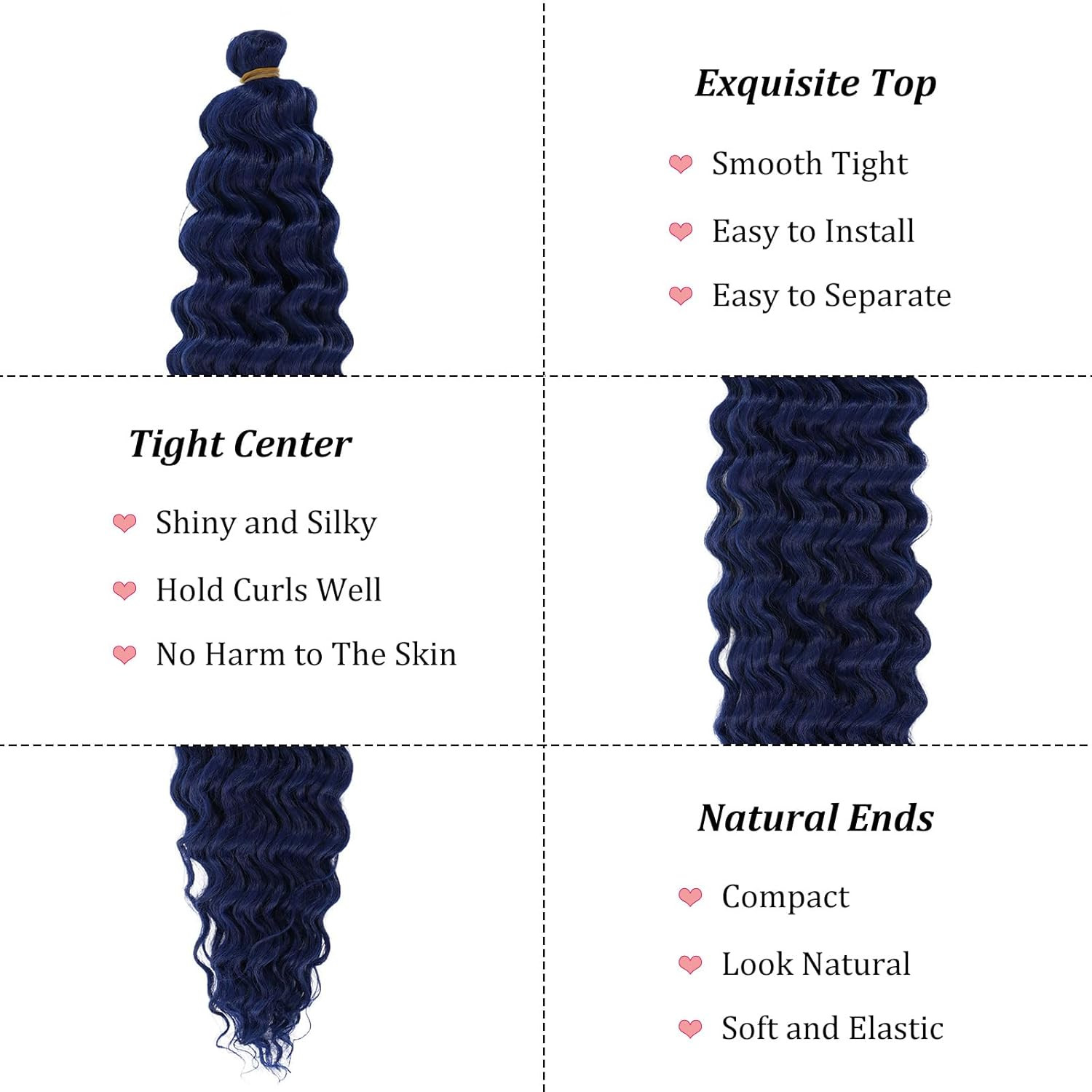 Water Deep Wave Curly Wavy Braiding Hair Pre Stretched Ocean Wave Crochet Hair N