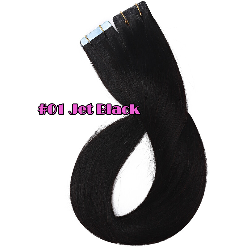 150g+ Tape In Real Human Hair Extensions Remy Full Head Black Brown Blonde Ombre