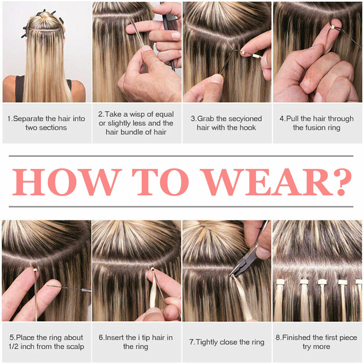 CLEARANCE 200PCS THICK Nano Ring Micro Loop Bead 100% Remy Human Hair Extensions