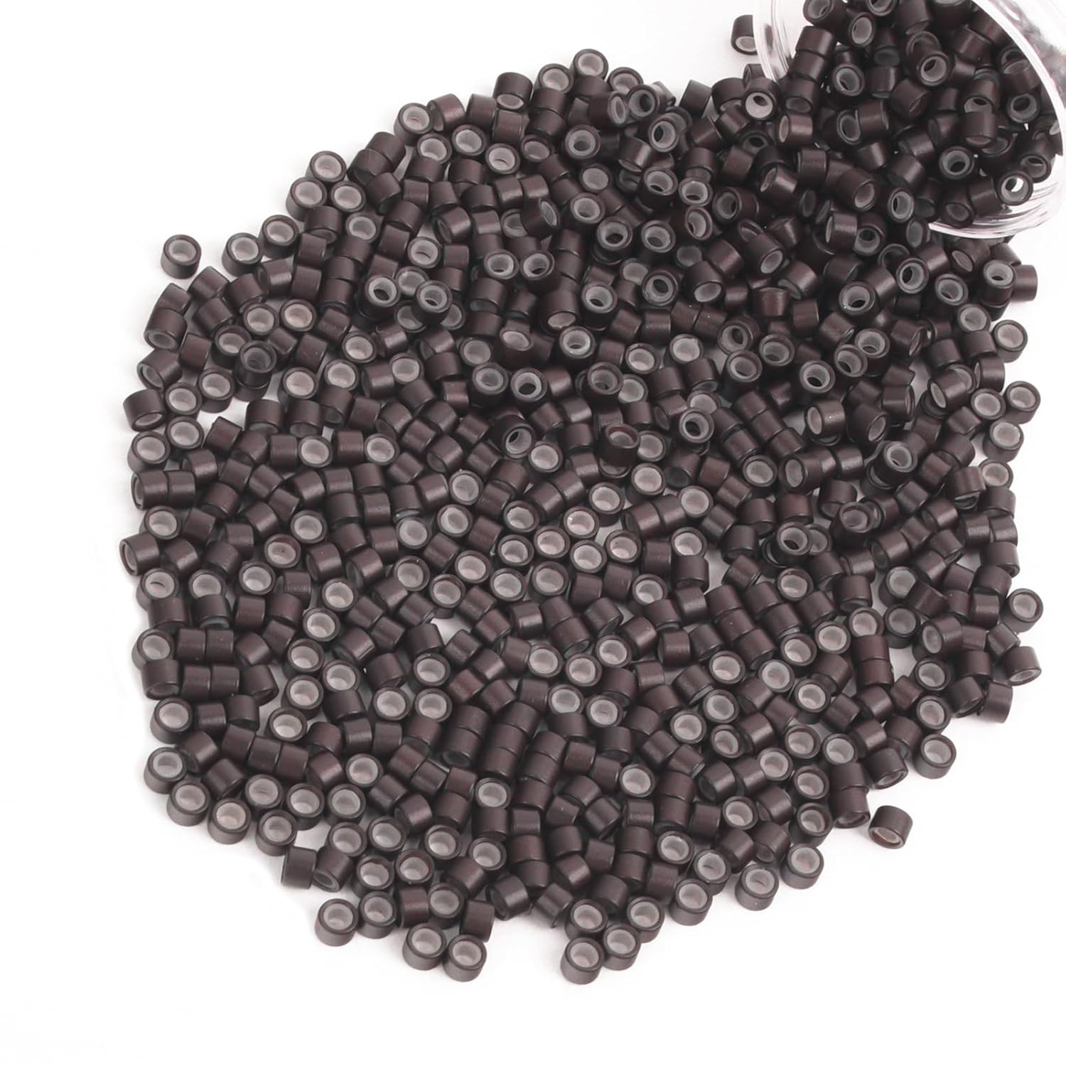 100Pcs 5Mm Silicone Lined Micro Ring Beads for Hair Extensions 5Colors Apply (10