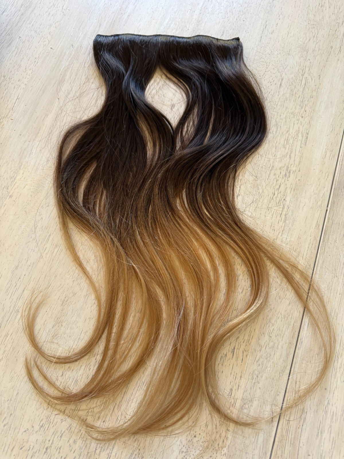 LUXY Volumizer Weft 20″ Long 7″ Wide Human Hair Extensions Ombre BRN/BLONDE NEW