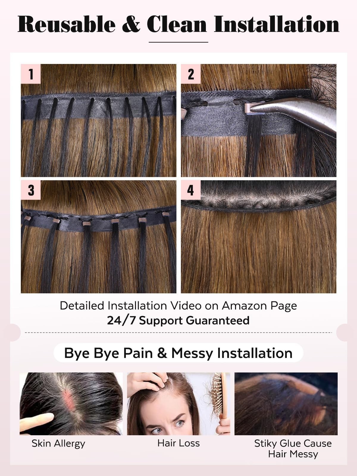 Lady Miranda 18 Inch 100G 8Pcs Ovo Double Weft Invisible Pu Hair Extensions