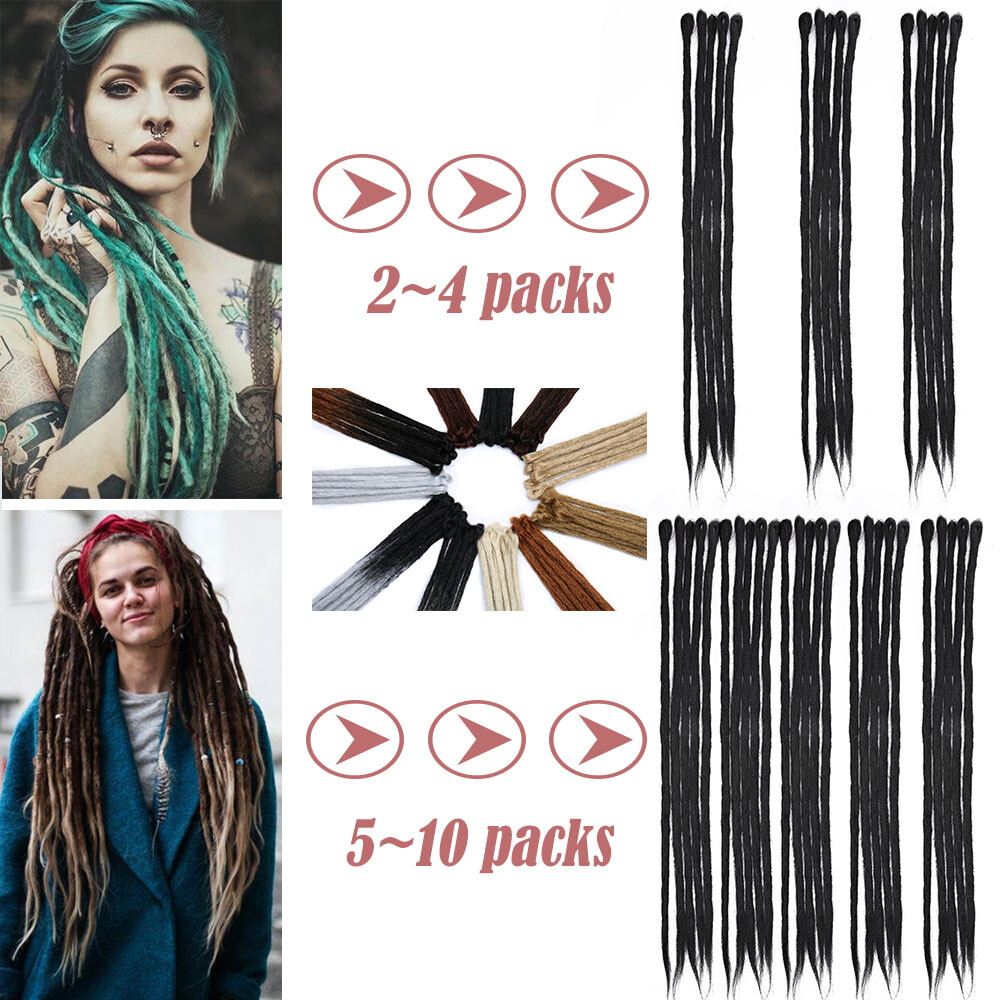 Long Ombre Dreadlocks Hair Extensions Synthetic Crochet Braiding Dreads Locs US