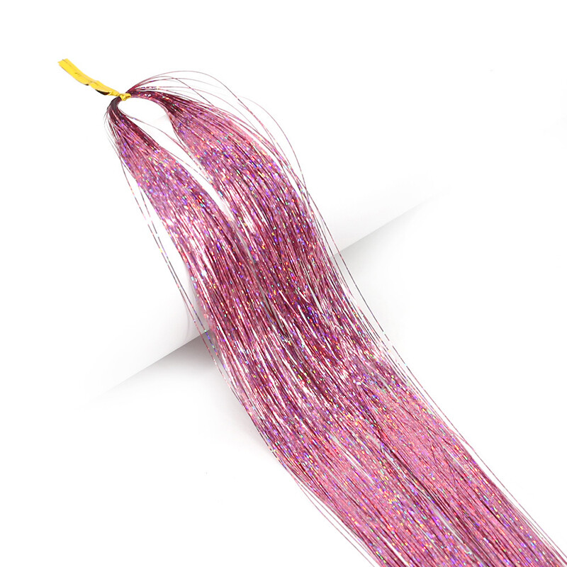 Sparkle Hair Tinsel Holographic Glitter Extensions Highlights False Hairstyling