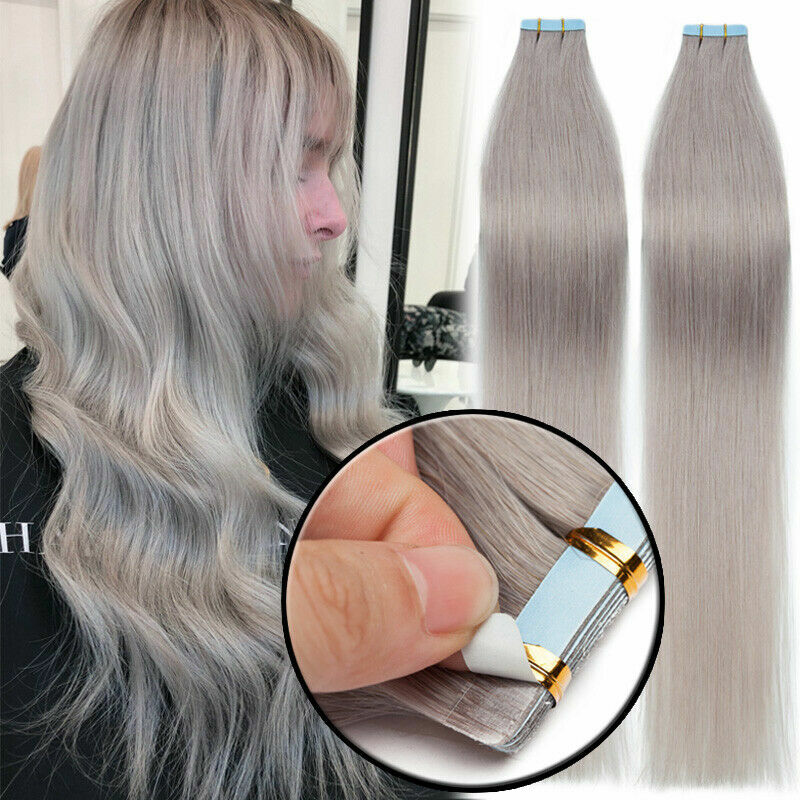 Adhesive Tape in Hair Extensions Invisible Skin Wefts Human Hair Balayage Blonde