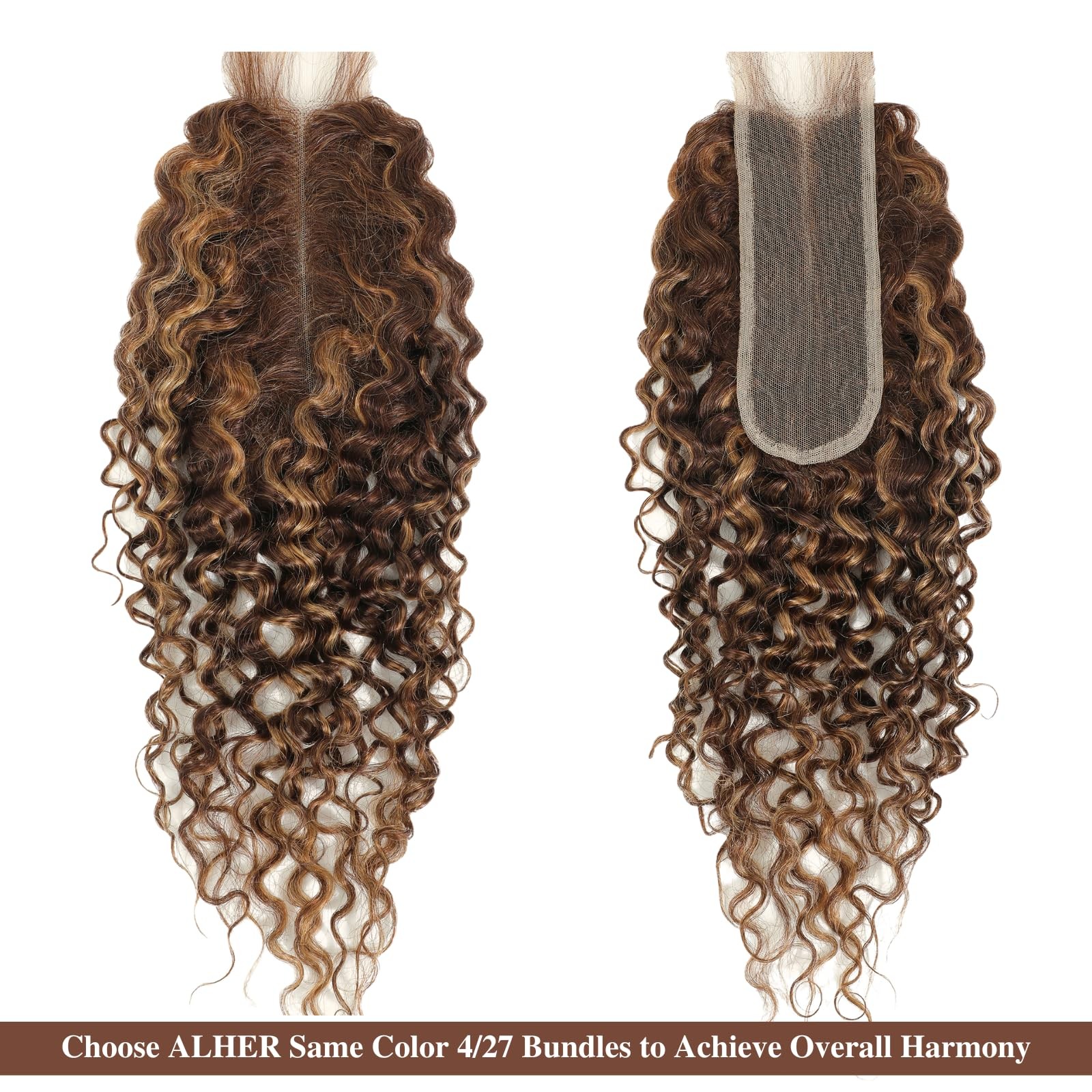 Alher Water Wave P4/27 Highlight 2X6 Lace Closure 18 Inch Honey Blonde Ombre