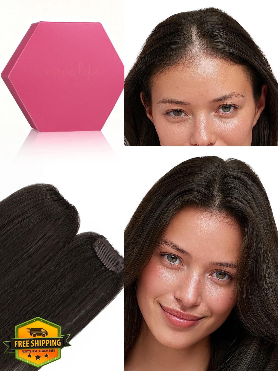 Wennalife Dark Brown #2 Clip In Hair 18 Inch