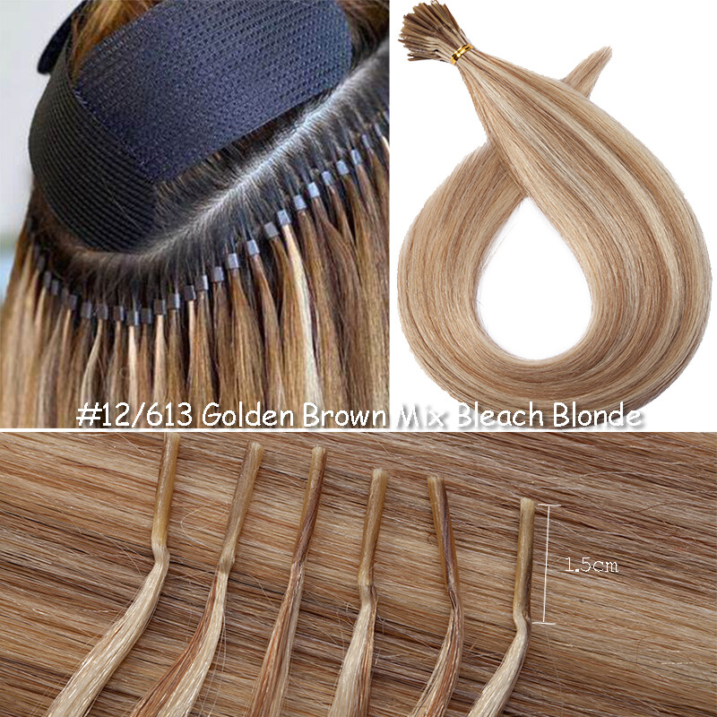 Thick 1G Per Strands Russian Stick I Tip Real 100% Remy Human Hair Extensions US