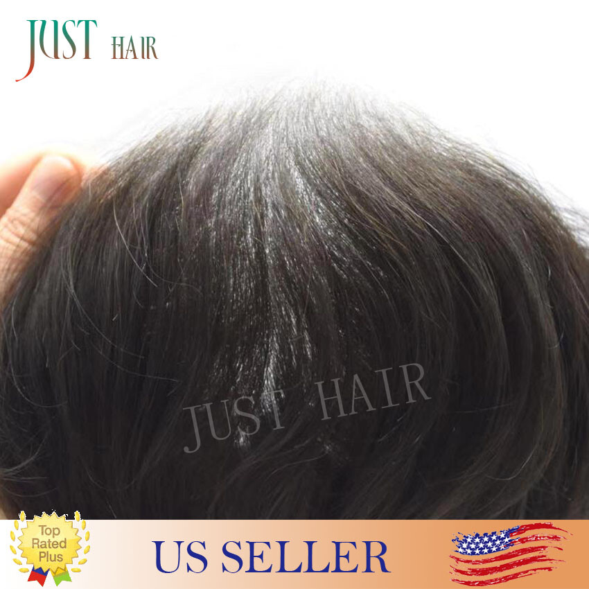 US Full French Lace Men Toupee Breathable Wigs Hairpiece Remy Human Hair Systems