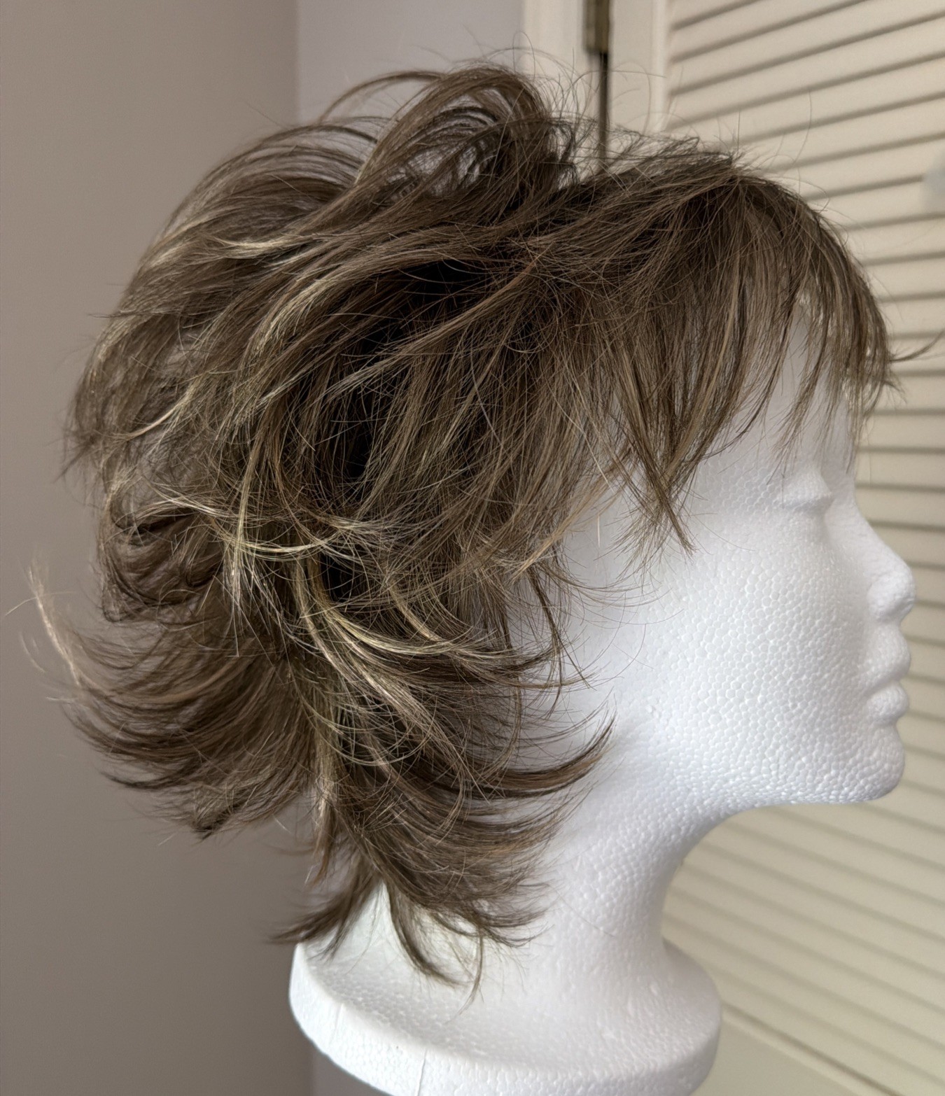 Noriko Sky Wig Large Cap Pecan Brown Lace Front Layered Straight Synthetic