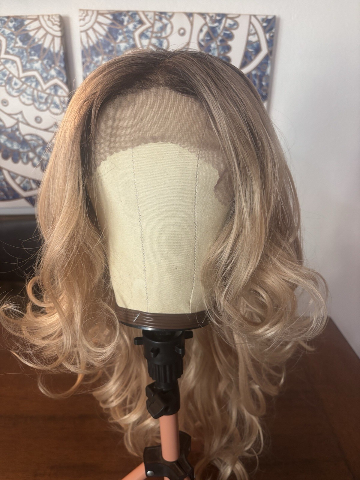 Lace Front Synthetic Wig Body Wave & Glueless Lace Blonde Rooted Wig Heat Safe