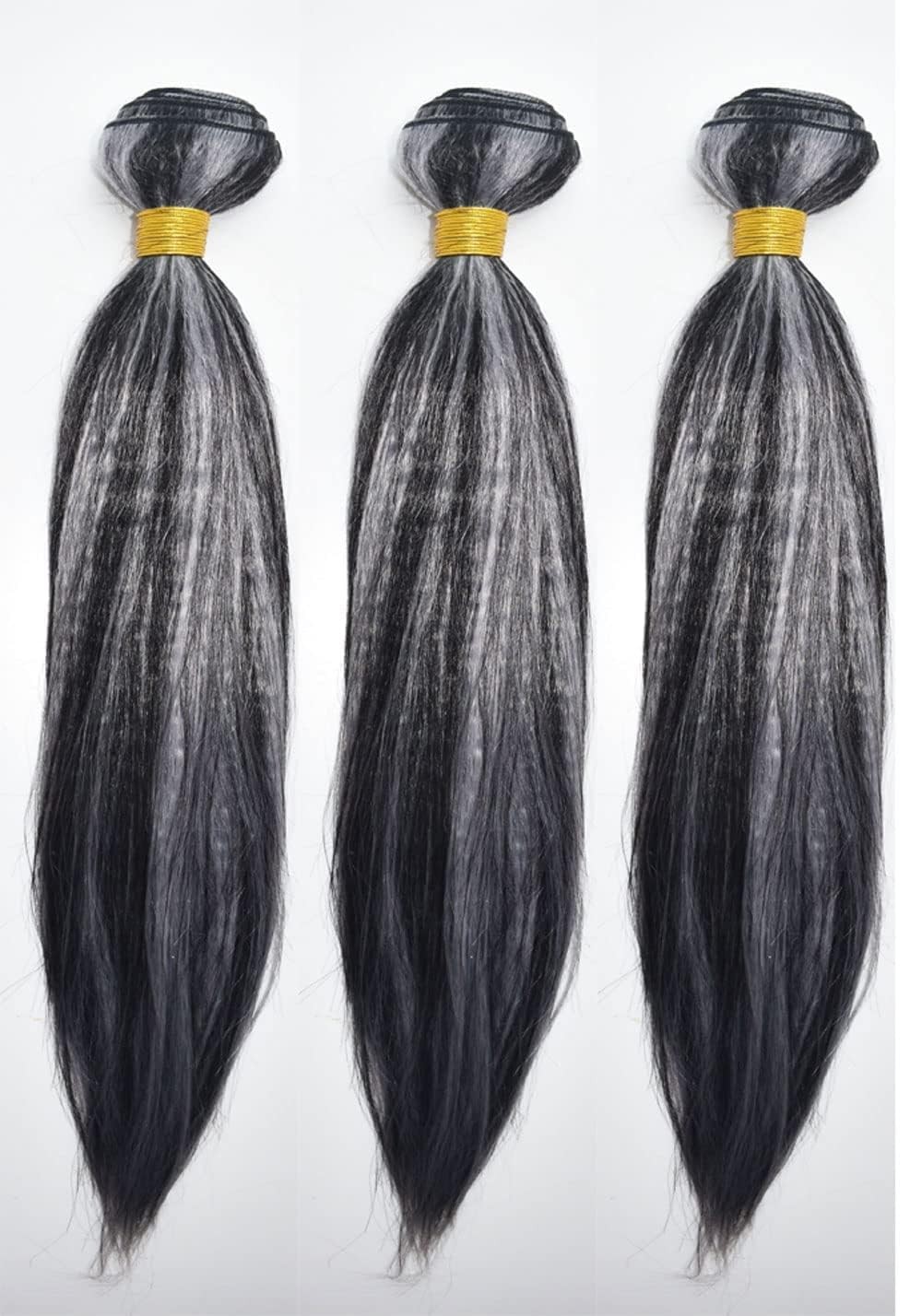 Hydtxc P1B/Grey Bundles Human Hair 24 26 28 Inch Straight Wave Human Hair