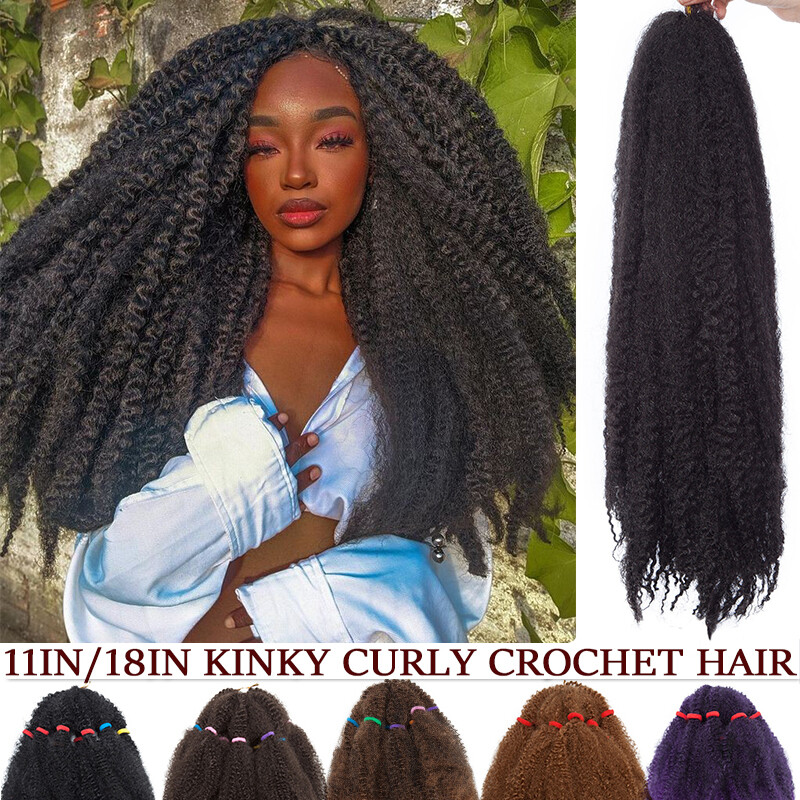 3/5 Bundles Puff Afro Kinky Curly Braids Bulks Braiding Hair Extension As Human