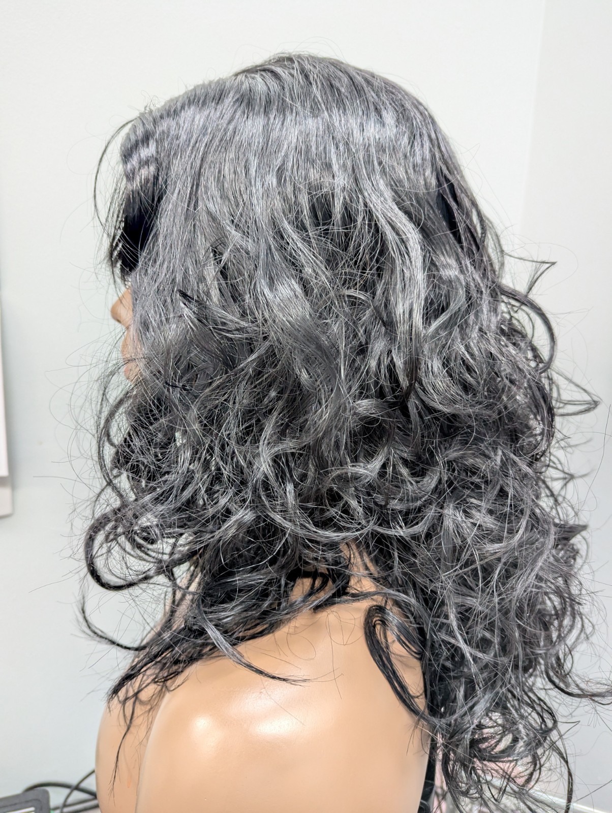 Gorgeous Synthetic Loose Curly Wig Color 1 Jet Black Permanent Center Part