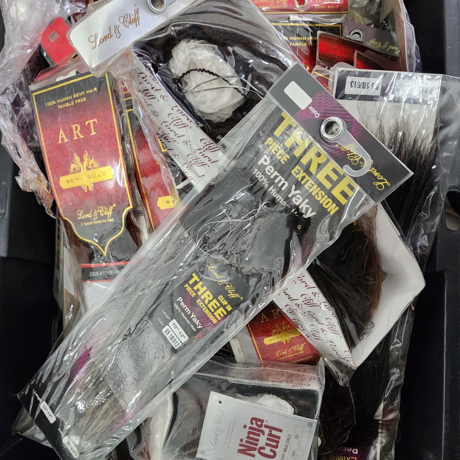 Wholesale Lot 12 mixed Lord & Cliff kanekalon & Human Hair Extension Perm Yaky
