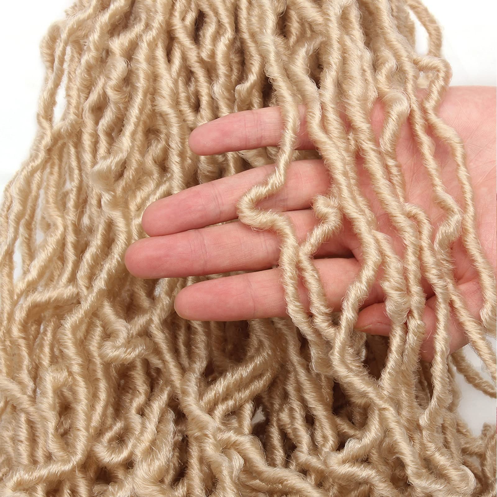 Leeven 7 Packs Blonde Soft Locs 30 Inch Distressed Faux Locs Crochet Braids