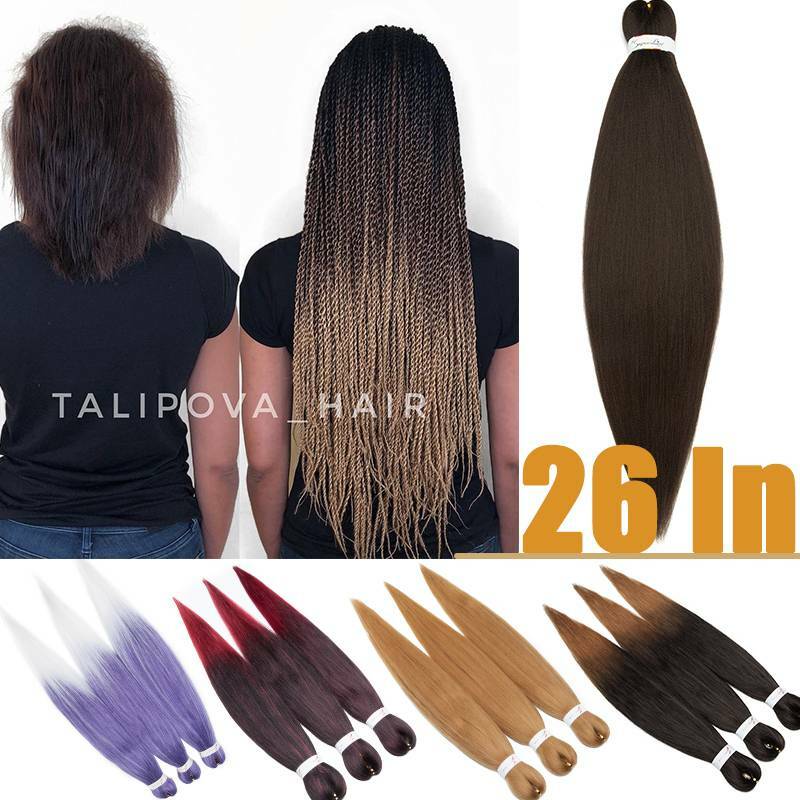 26Inch Long Pre-Stretched Braiding Braid Hair Extension Jumbo Kanekalon As Human
