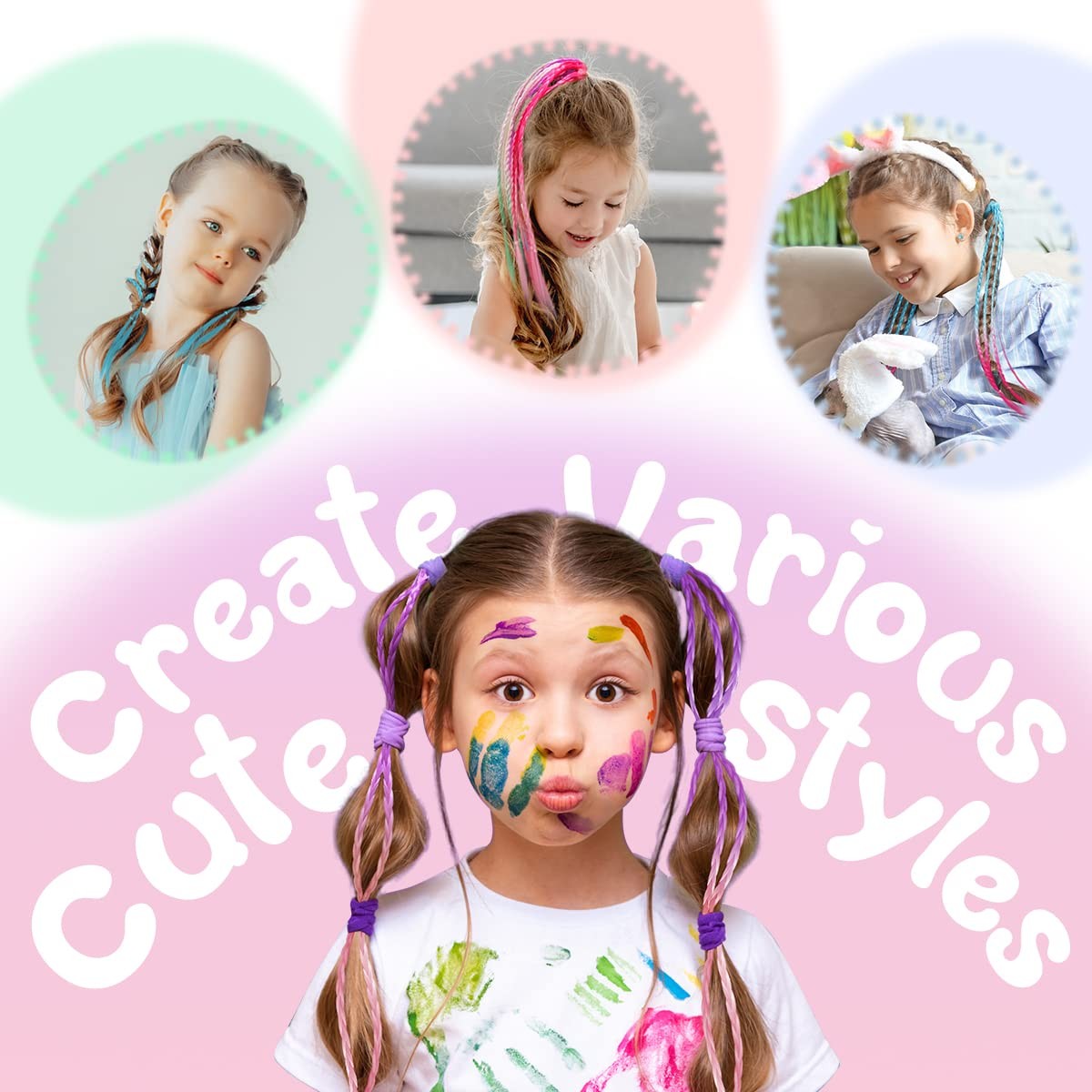 Hair Accessories for Girls, Colored Hair Extensions for Kids, Hair Stuff for …
