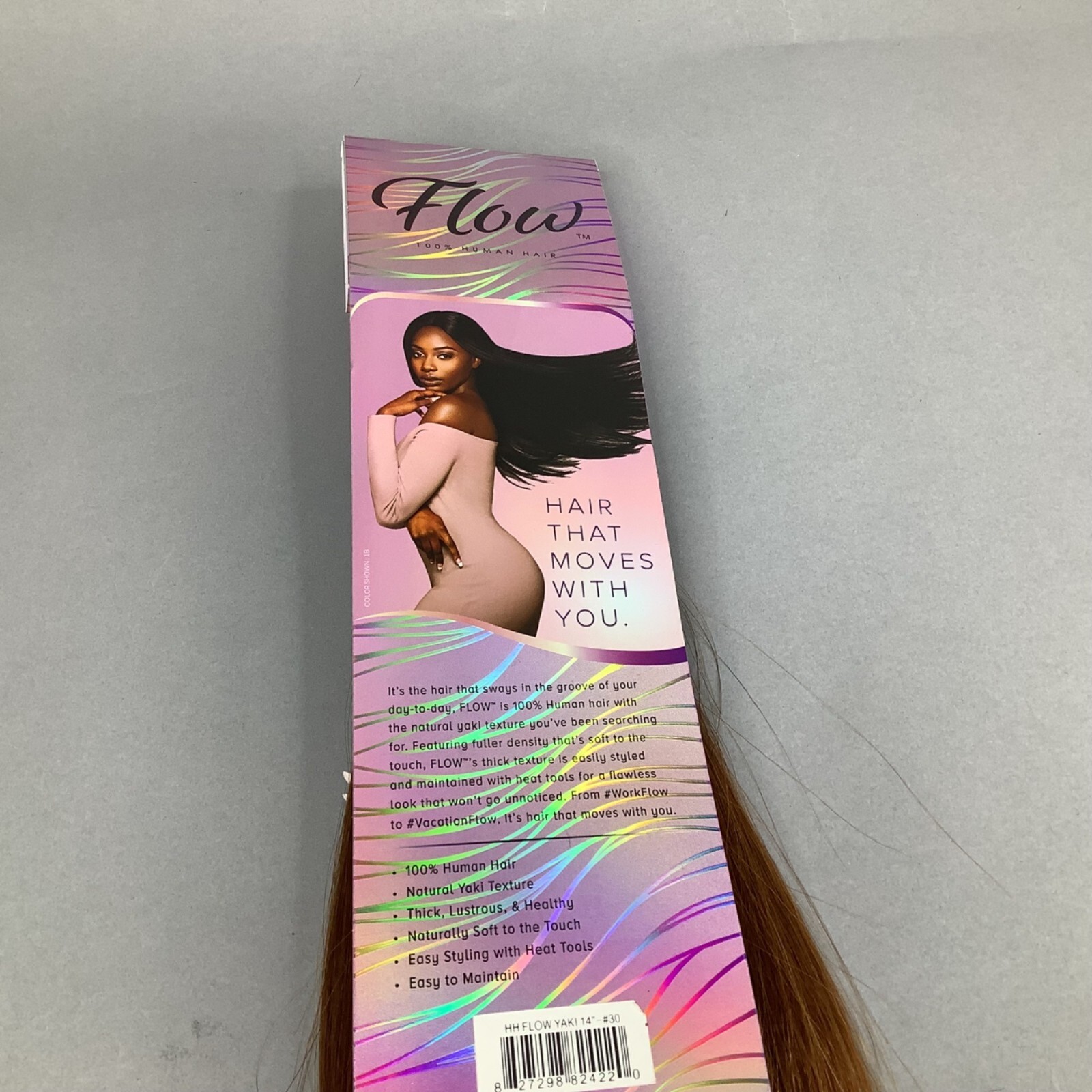 14″ Flow #30 Honey Brown Yaki Straight 100% Human Hair Extensions