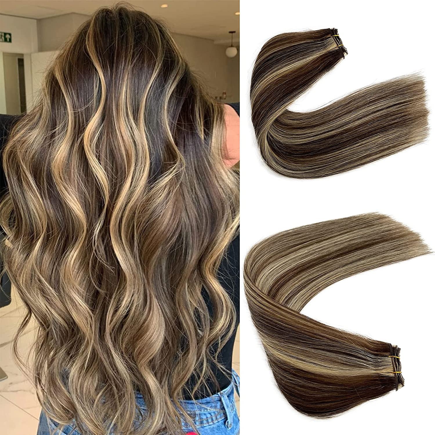 100g Weft Hair Bundles Sew In 100% Remy Human Hair Extensions Double Weave Thick
