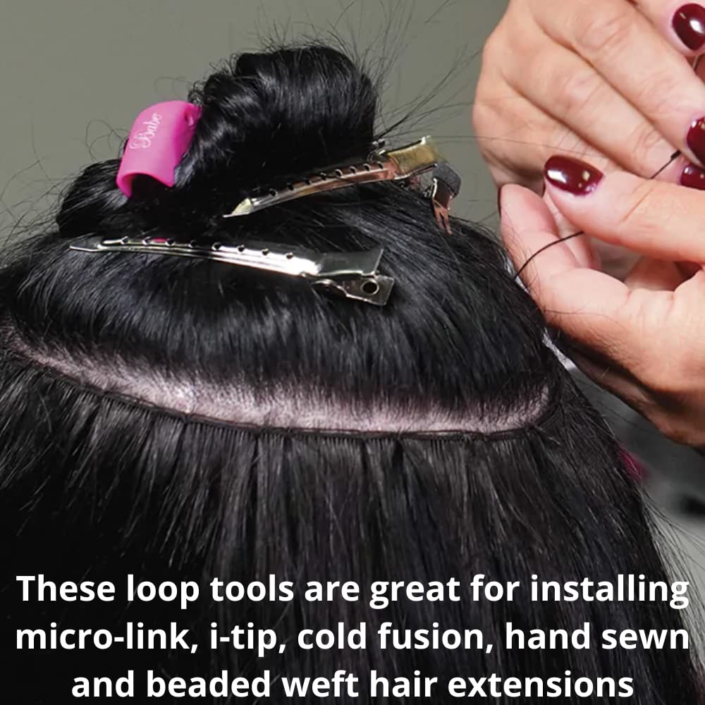 5 Wooden Hair Extensions Loop Needle Threader Wire Pulling Hook Tool for
