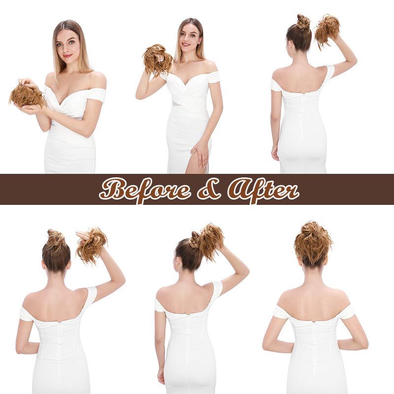 X-LARGE Messy Bun Hair Piece Scrunchie Updo Wrap Hair Extensions Thick as Human