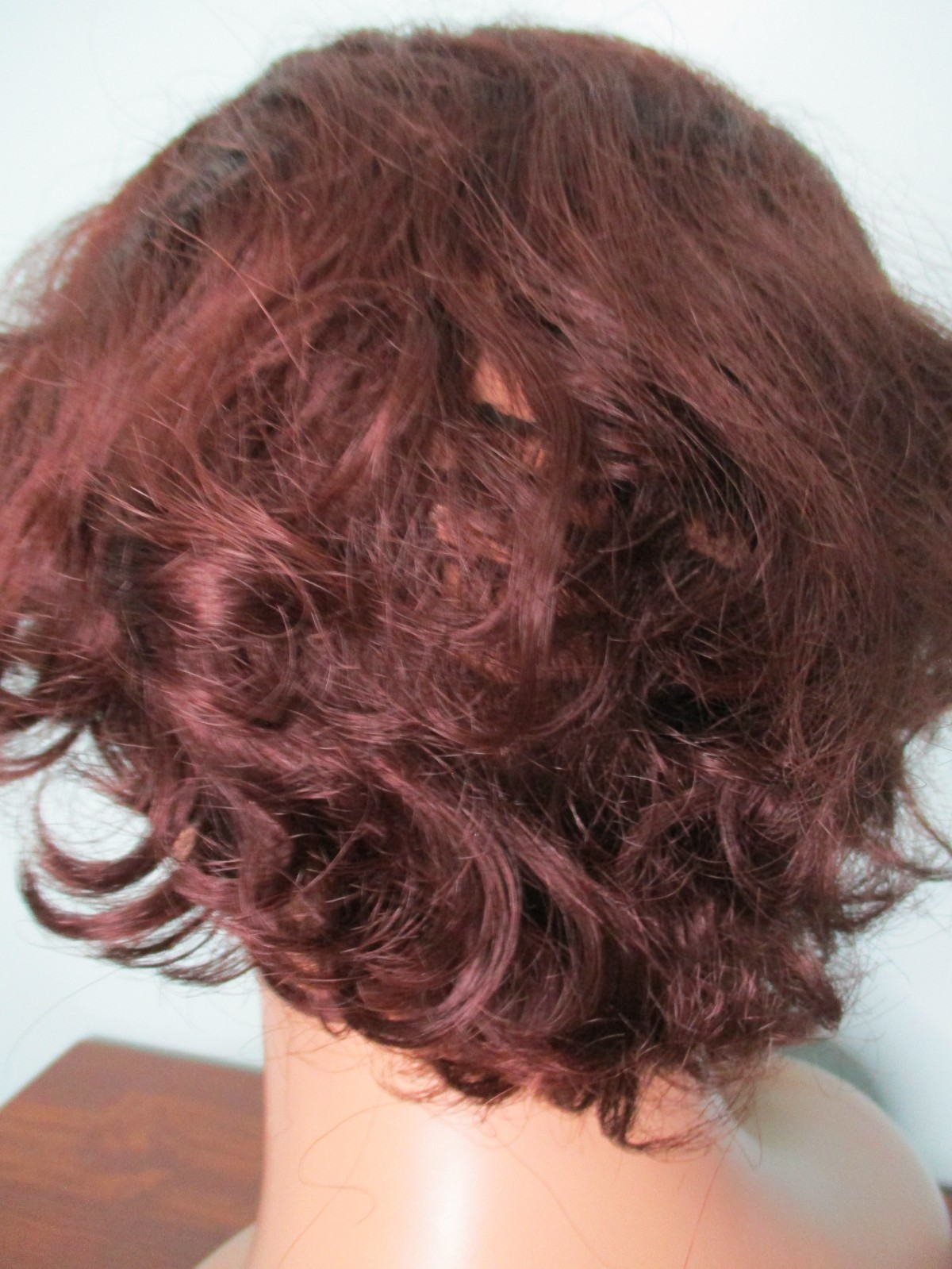 4″ – 5″ reddish brown wavy asymmetrical BOB style WIG – KANEKALON