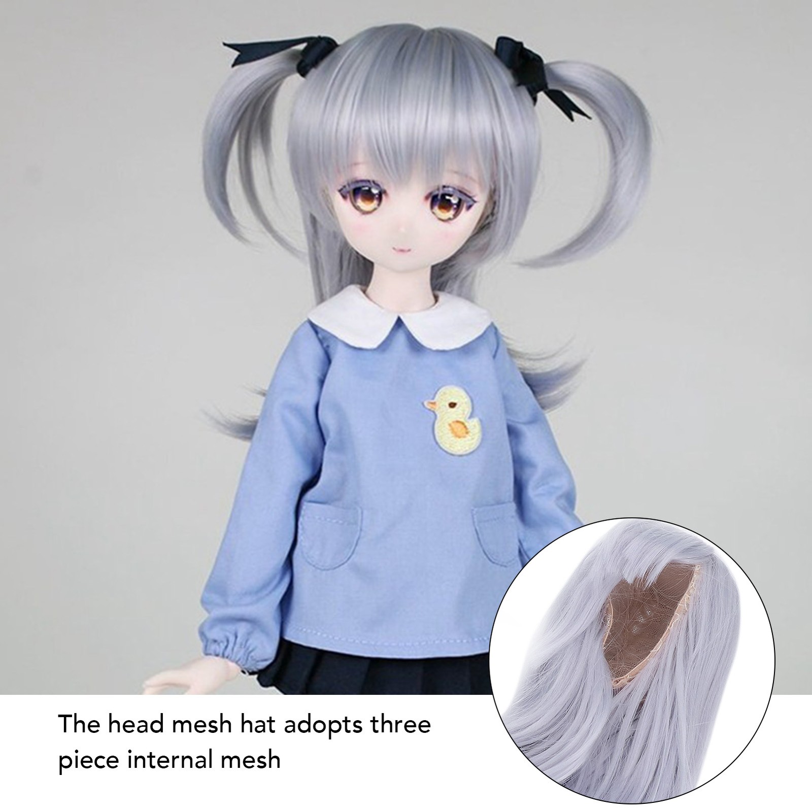 8in To 9in Doll Hair Wig High Temperature Fiber Mesh Long Curly Doll Hair