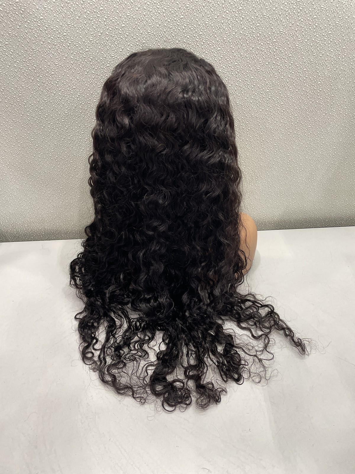 Natural Black Water Wave Human Hair Blend 13×4 Lace Front 180% Density Wig, 26″