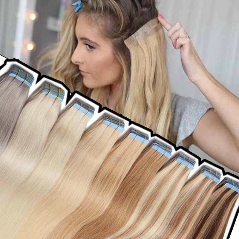 Invisible Tape In Hair Extensions 100% Real Remy Human Hair Thick Skin Weft 80PC