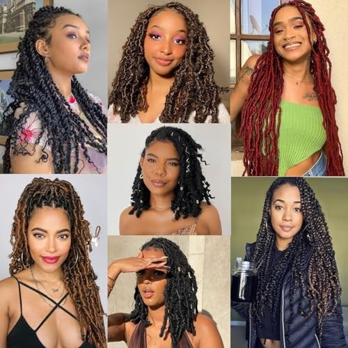 8 Packs Springy Afro Twist Hair Black Marley Twist 10 Inch (Pack of 8) 1B#