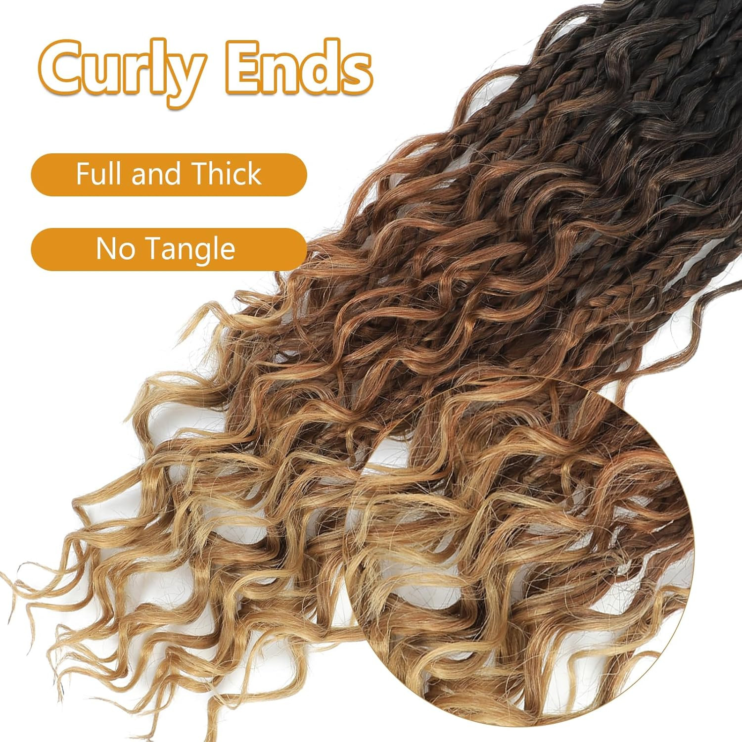 8 Packs Goddess Box Braids Crochet Hair for Black Women -14 Inch Crochet Braids