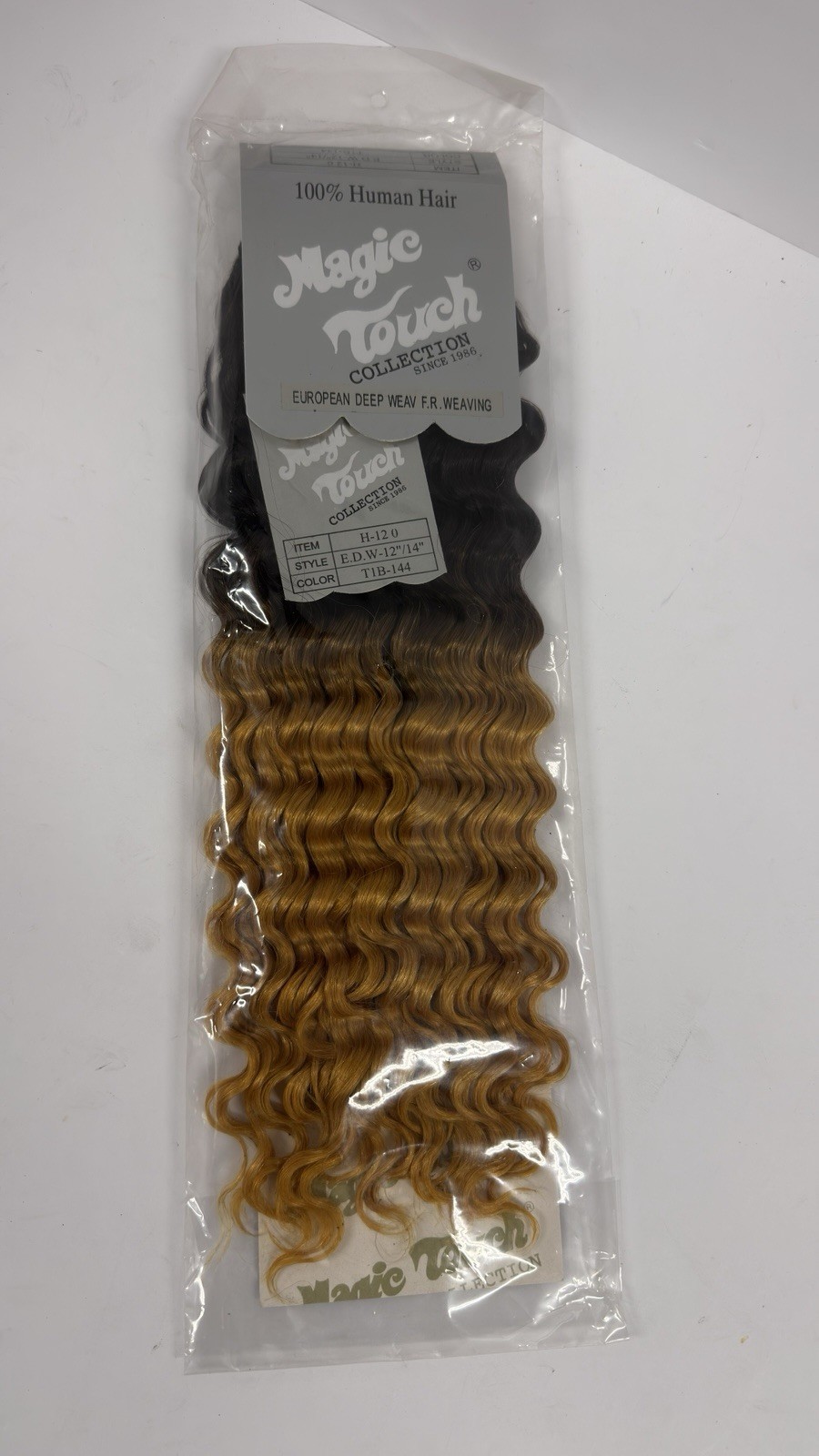 🆕 Magic Touch H-120 Human Hair 12″/14″ T1B-144 Ombre Black Blonde Weave New