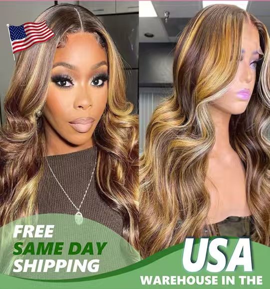 13×4 Body Wave Honey Blonde 200% Density Transparent Lace Wigs Human Hair