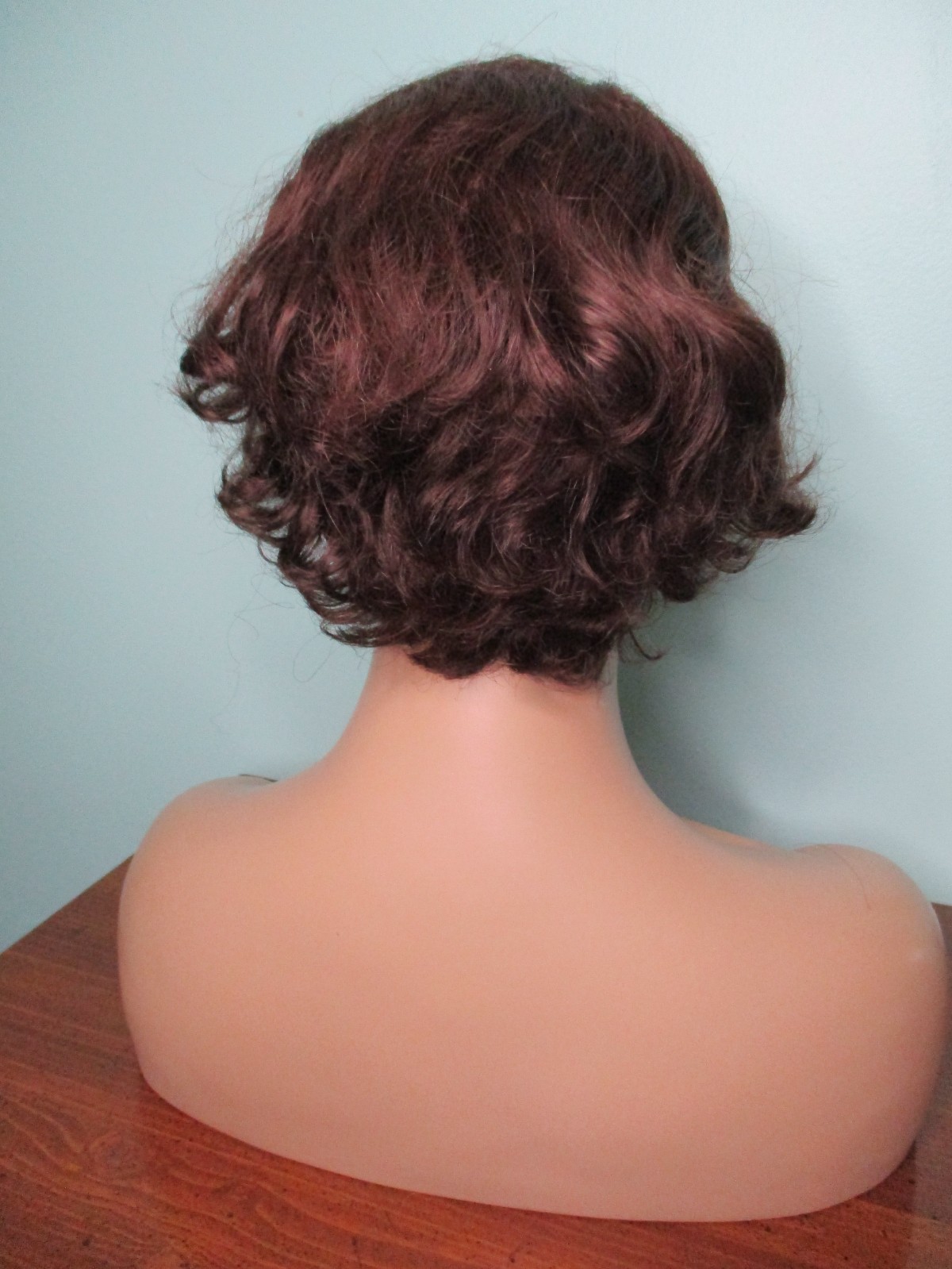 4″ – 5″ reddish brown wavy asymmetrical BOB style WIG – KANEKALON